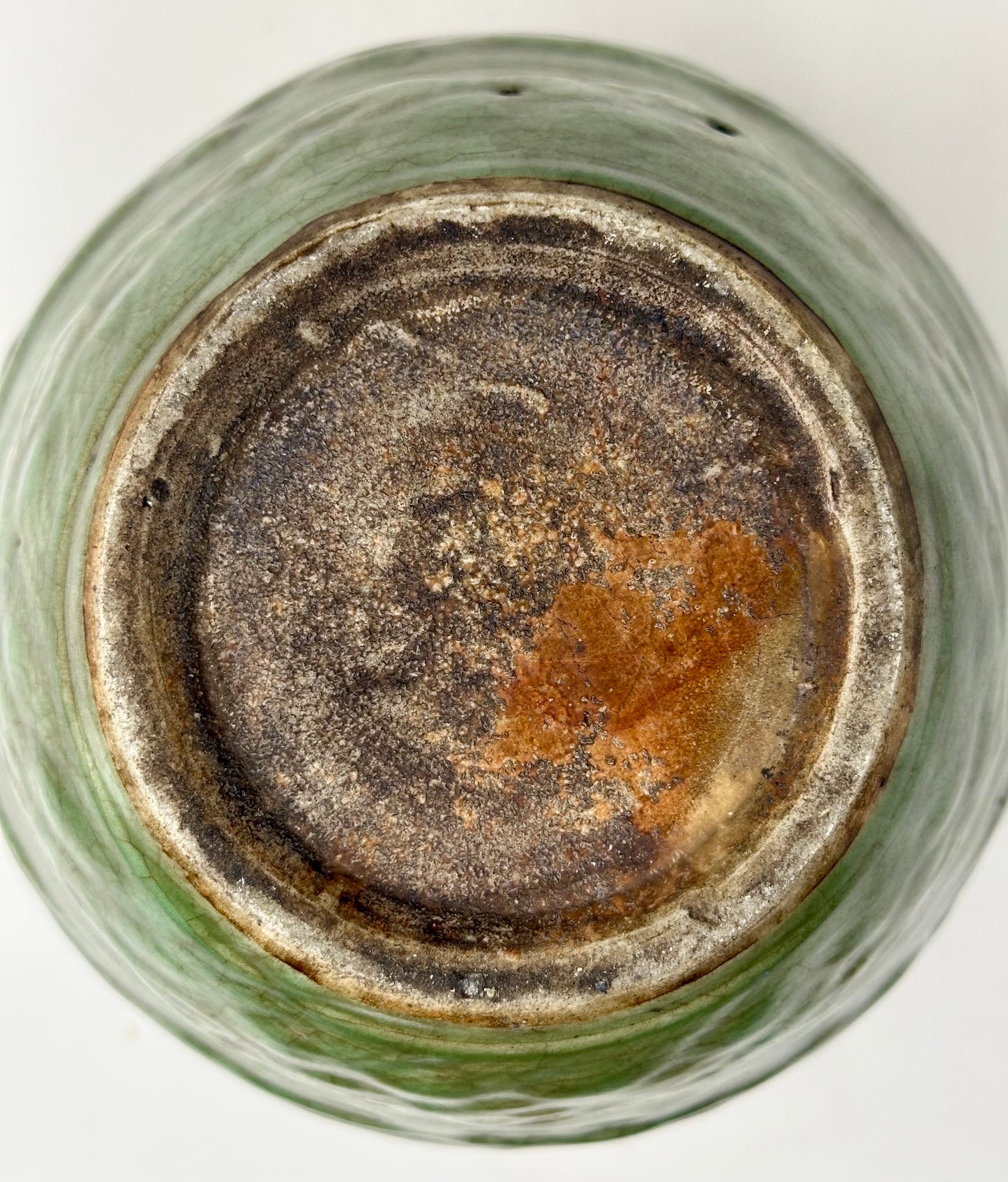 Antique Chinese Celadon Dragon Vase