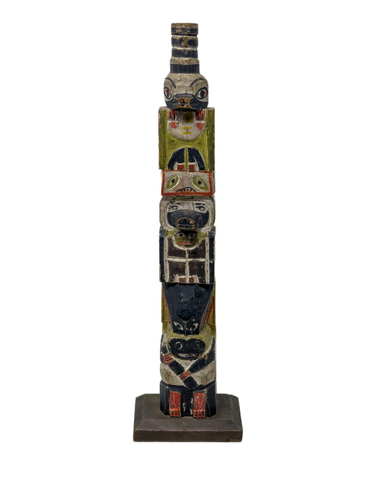 Antique Coast Salish Model Totem