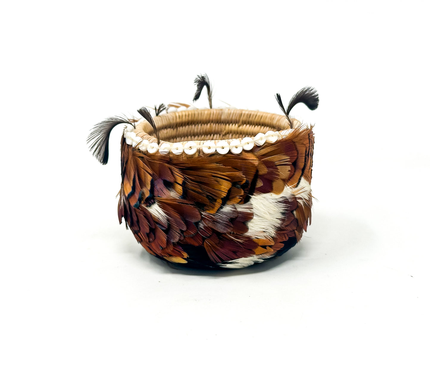 Vintage Pomo Feathered Basket
