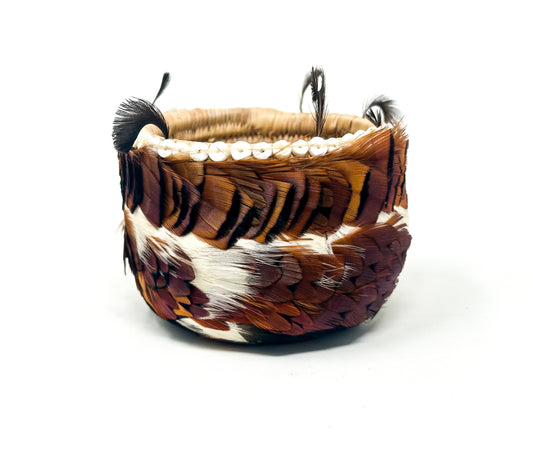 Vintage Pomo Feathered Basket