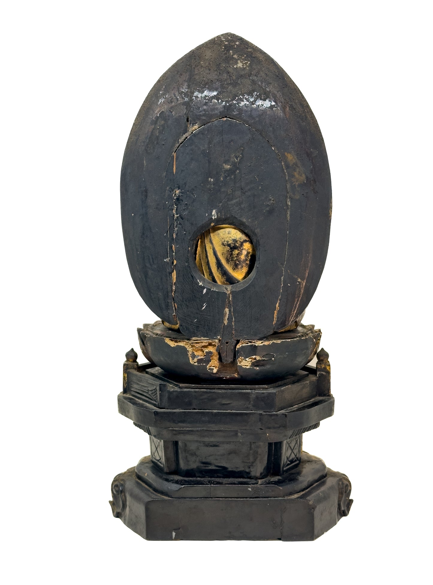 Antique Japanese Gilt Wood Amida Buddha