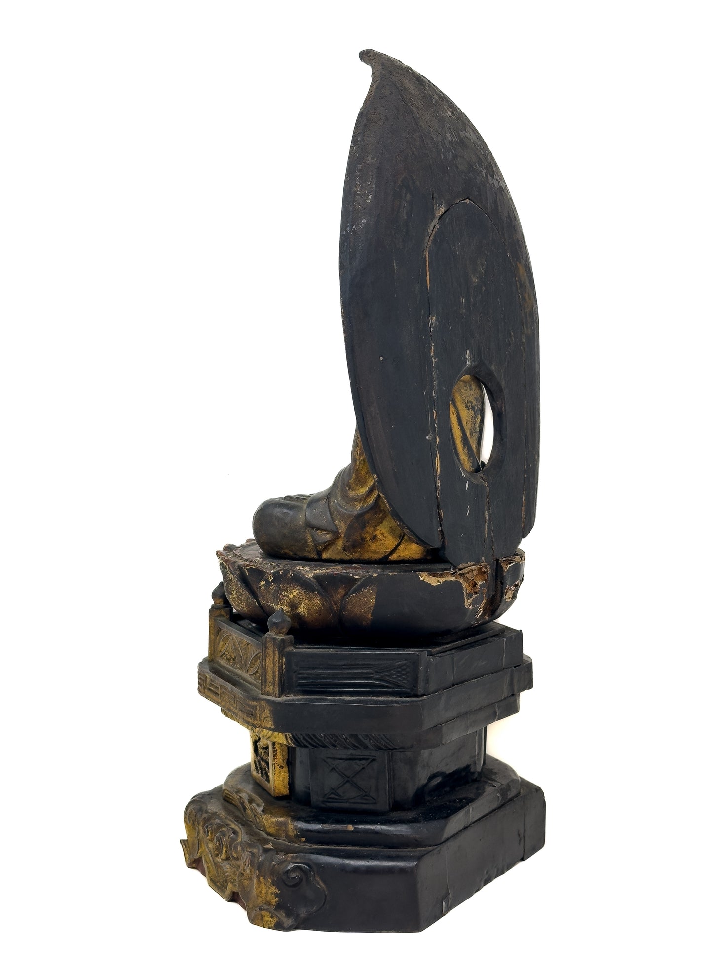 Antique Japanese Gilt Wood Amida Buddha