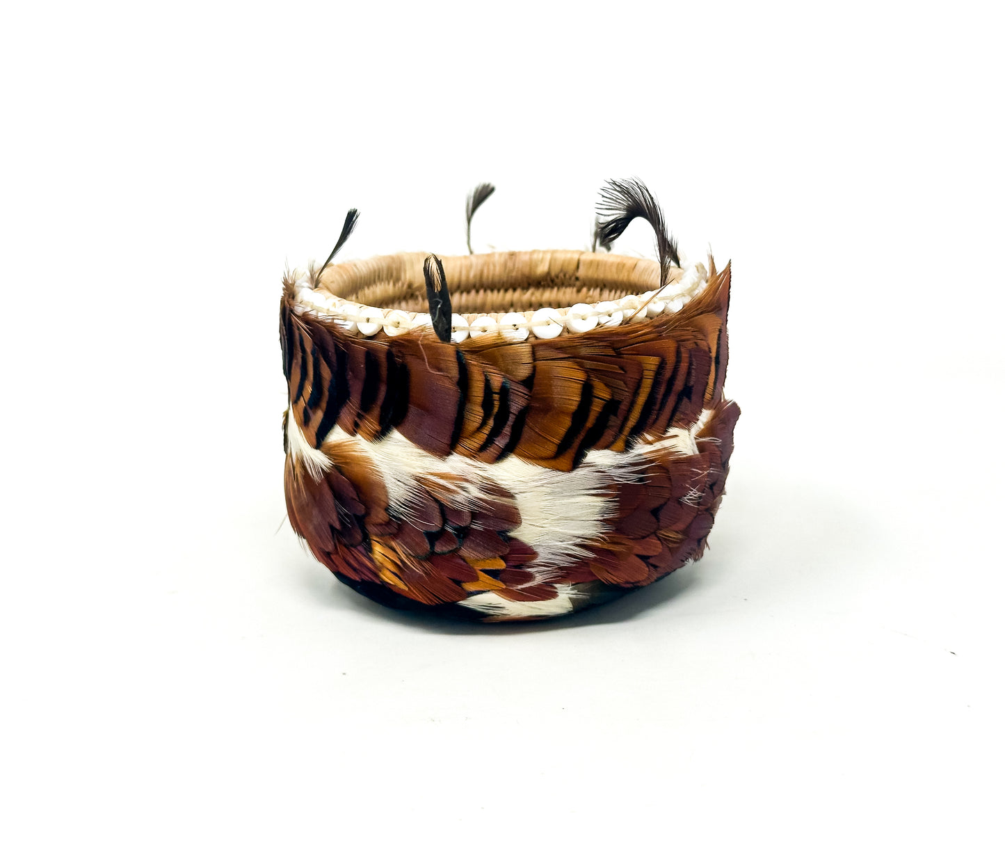 Vintage Pomo Feathered Basket